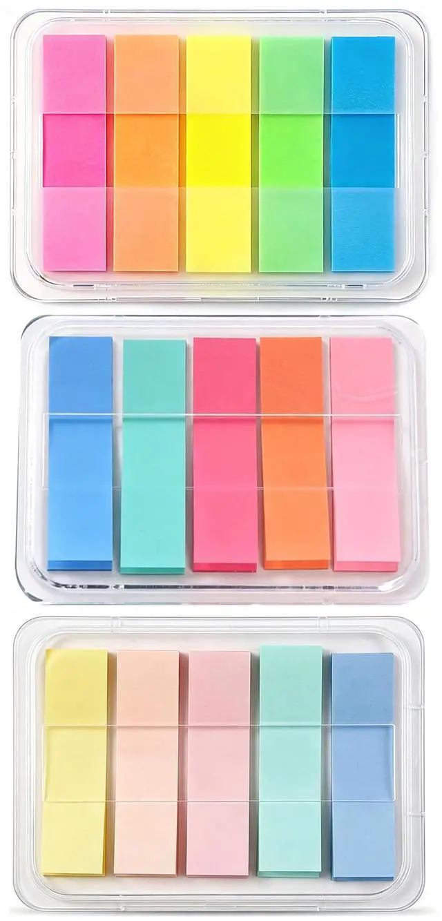 Main image of 300Pcs Aesthetic Sticky Tabs for Annotating Books, Colorful Transparent Page Markers & Flags, Clear Index Note Stickers for Bible, Notebooks & Reading, Small Mini Pop Up Tab Set