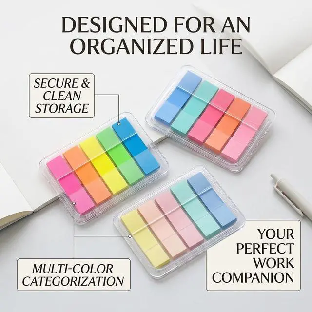 Alt view image 5 of 7 - 300Pcs Aesthetic Sticky Tabs for Annotating Books, Colorful Transparent Page Markers & Flags, Clear Index Note Stickers for Bible, Notebooks & Reading, Small Mini Pop Up Tab Set