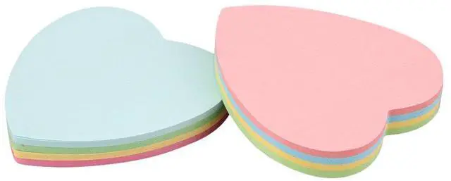 Main image of Heart Shaped Sticky Notes, Colored Sticky Notes Pink Red Blue Cute Fun Love Self-Adhesive Note for Kids School Classroom Office College (2 Pads, Heart)