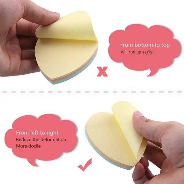 Alt view image 6 of 7 - Heart Shaped Sticky Notes, Colored Sticky Notes Pink Red Blue Cute Fun Love Self-Adhesive Note for Kids School Classroom Office College (2 Pads, Heart)
