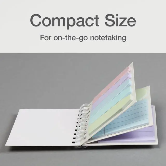 Alt view image 4 of 7 - Small Notebook with Sticky Notes and Flags, Portable Notepad with Adhesive Notes and Flags, Assorted Pastel Colors, 3" x 3", 180 Memos per Notebook (1009679)