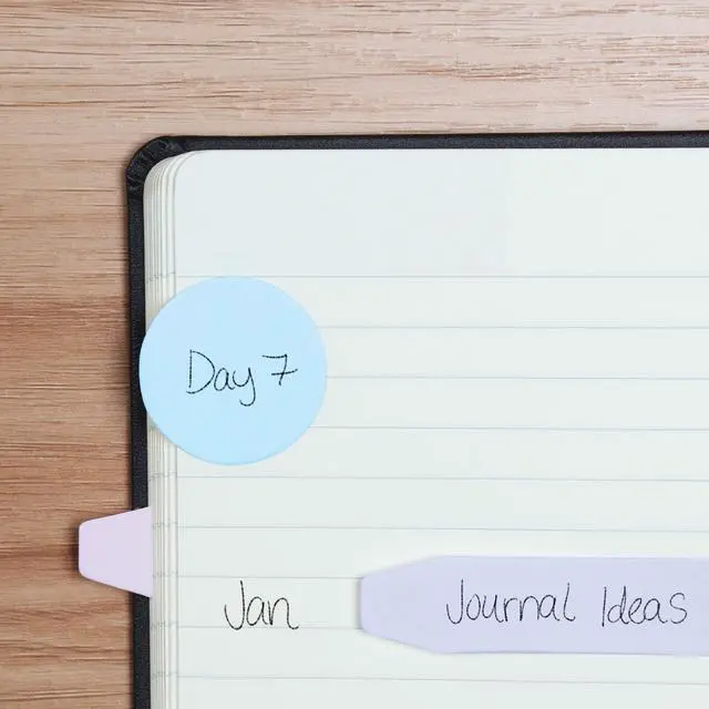 Alt view image 6 of 7 - Small Notebook with Sticky Notes and Flags, Portable Notepad with Adhesive Notes and Flags, Assorted Pastel Colors, 3" x 3", 180 Memos per Notebook (1009679)