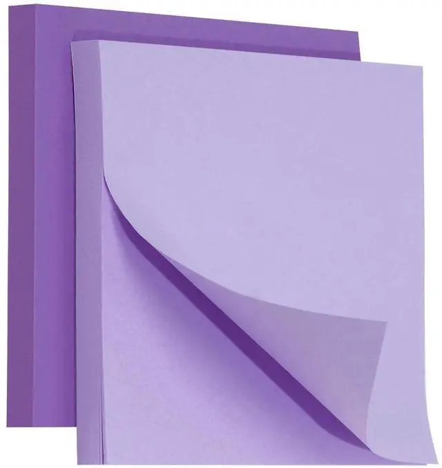 Main image of 2 Pack Kraft Paper Sticky Notes 3inch Square Self-Stick Blank Book Tabs Paper Markers Sticky Notes Pad 100 Sheets Index Sticker for Home Office Remark Planner (Purple & Light Purple)