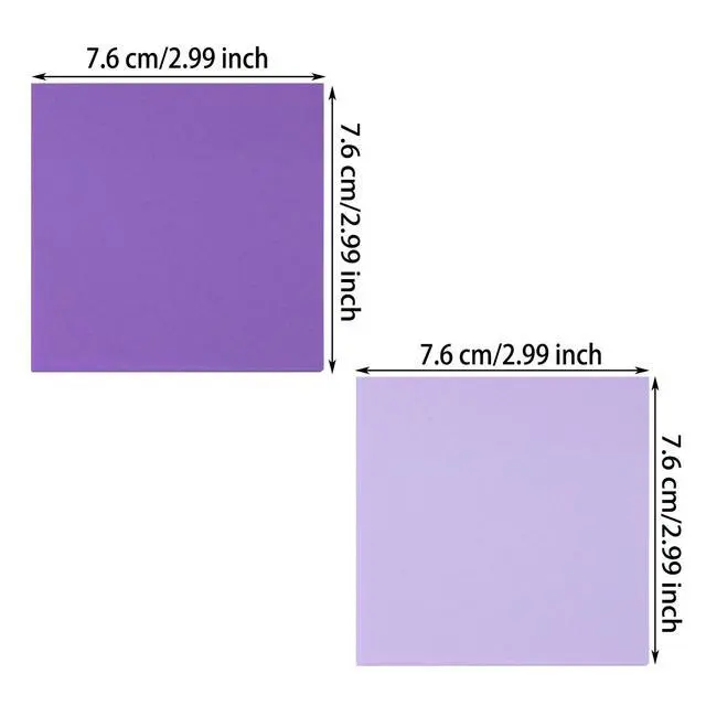 Alt view image 2 of 6 - 2 Pack Kraft Paper Sticky Notes 3inch Square Self-Stick Blank Book Tabs Paper Markers Sticky Notes Pad 100 Sheets Index Sticker for Home Office Remark Planner (Purple & Light Purple)
