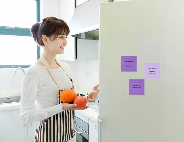 Alt view image 6 of 6 - 2 Pack Kraft Paper Sticky Notes 3inch Square Self-Stick Blank Book Tabs Paper Markers Sticky Notes Pad 100 Sheets Index Sticker for Home Office Remark Planner (Purple & Light Purple)