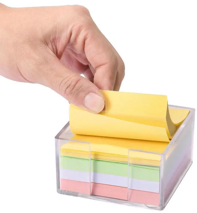 Main image of 3x3 Inch Acrylic Sticky Note Holder, Crystal Clear Sticky Note Dispenser for Dorm Room Home and Office Acrylic Desk Organizer