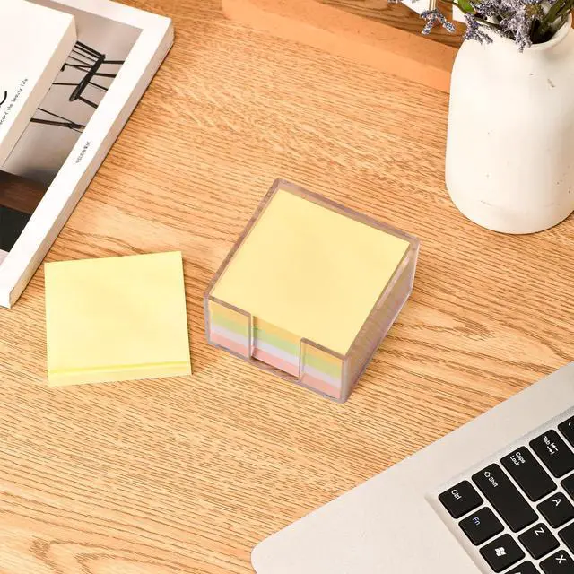 Alt view image 6 of 7 - 3x3 Inch Acrylic Sticky Note Holder, Crystal Clear Sticky Note Dispenser for Dorm Room Home and Office Acrylic Desk Organizer