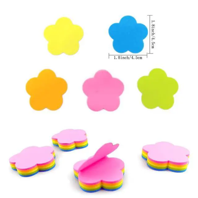 Alt view image 2 of 5 - Mini Flower Shaped Sticky Notes Colorful Cute Sticky Notes Fun Self-Stick Memo Pads Set for Office School (4 Pads 400 Sheets)
