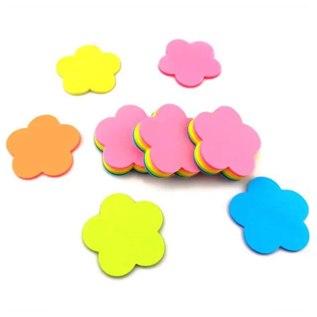 Alt view image 3 of 5 - Mini Flower Shaped Sticky Notes Colorful Cute Sticky Notes Fun Self-Stick Memo Pads Set for Office School (4 Pads 400 Sheets)