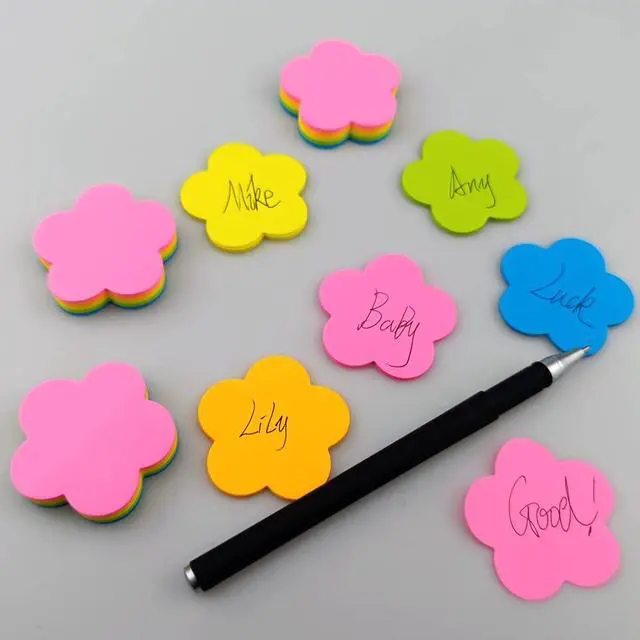 Alt view image 5 of 5 - Mini Flower Shaped Sticky Notes Colorful Cute Sticky Notes Fun Self-Stick Memo Pads Set for Office School (4 Pads 400 Sheets)