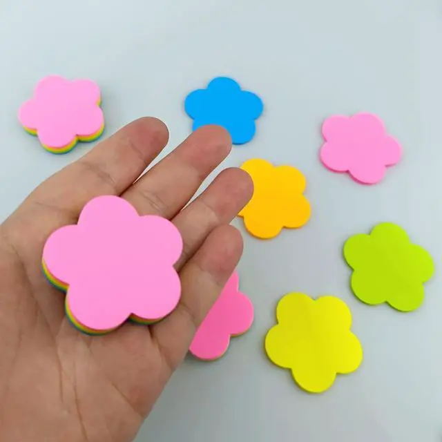 Alt view image 4 of 5 - Mini Flower Shaped Sticky Notes Colorful Cute Sticky Notes Fun Self-Stick Memo Pads Set for Office School (4 Pads 400 Sheets)