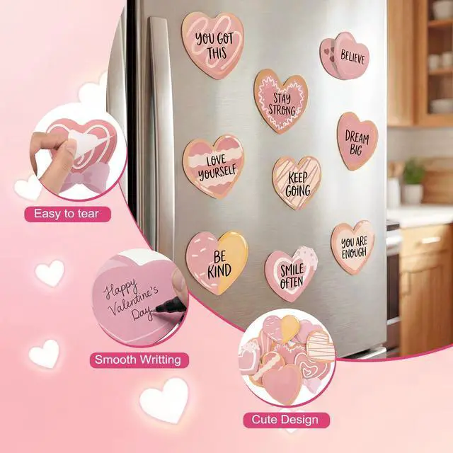 Alt view image 3 of 7 - 9Pcs/Set Heart Shape Cute Sticky Notes Set Self-Stick Notes | for Decorative Paities, School Supplies,Office Products,Daily Reminder