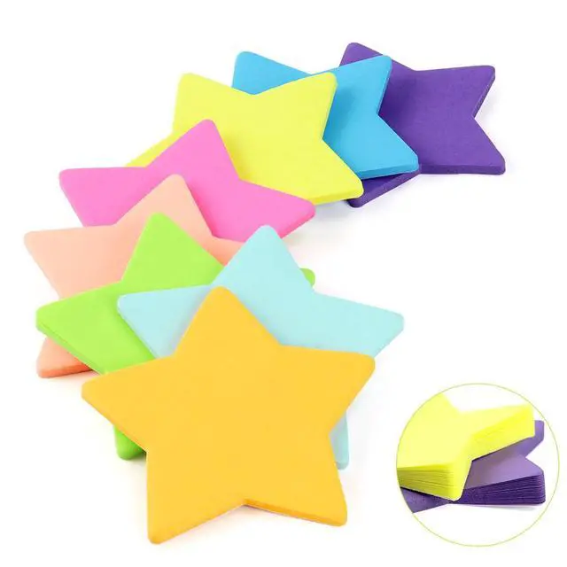 Alt view image 3 of 5 - 8 Color Star Shape Sticky Notes, 240 Sheets, Self-Sticky Note Pads for School Office Home