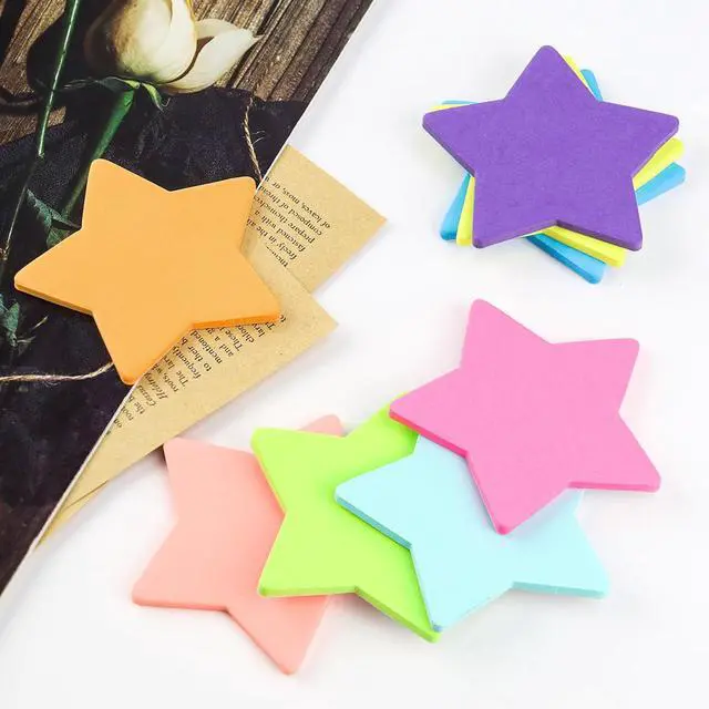 Alt view image 5 of 5 - 8 Color Star Shape Sticky Notes, 240 Sheets, Self-Sticky Note Pads for School Office Home
