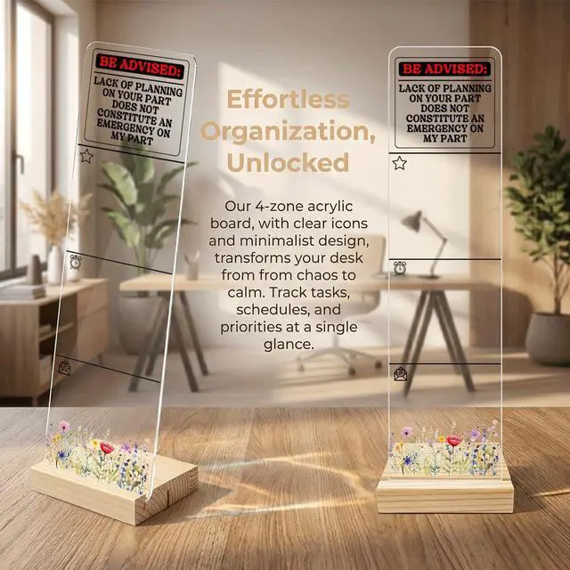Alt view image 3 of 6 - Sticky Note Holder Acrylic Monitor Memo Board Desk Organizers and Accessories Desk Decor Post It Note Holder with 200Pcs Sticky Notes Funny Office Warning Desk Sign
