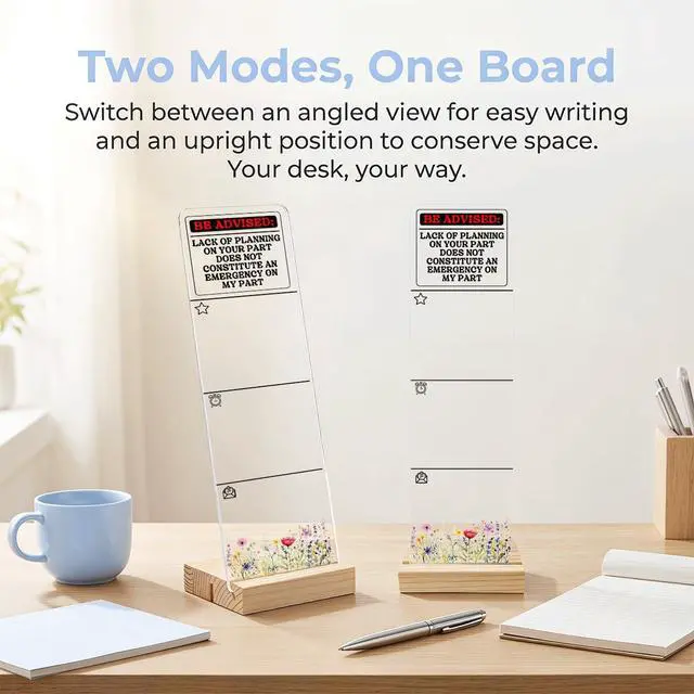 Alt view image 4 of 6 - Sticky Note Holder Acrylic Monitor Memo Board Desk Organizers and Accessories Desk Decor Post It Note Holder with 200Pcs Sticky Notes Funny Office Warning Desk Sign