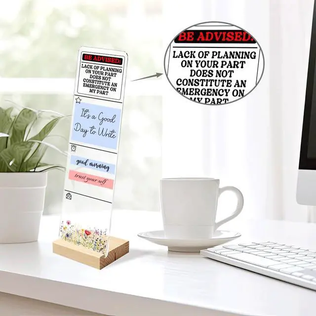 Alt view image 5 of 6 - Sticky Note Holder Acrylic Monitor Memo Board Desk Organizers and Accessories Desk Decor Post It Note Holder with 200Pcs Sticky Notes Funny Office Warning Desk Sign