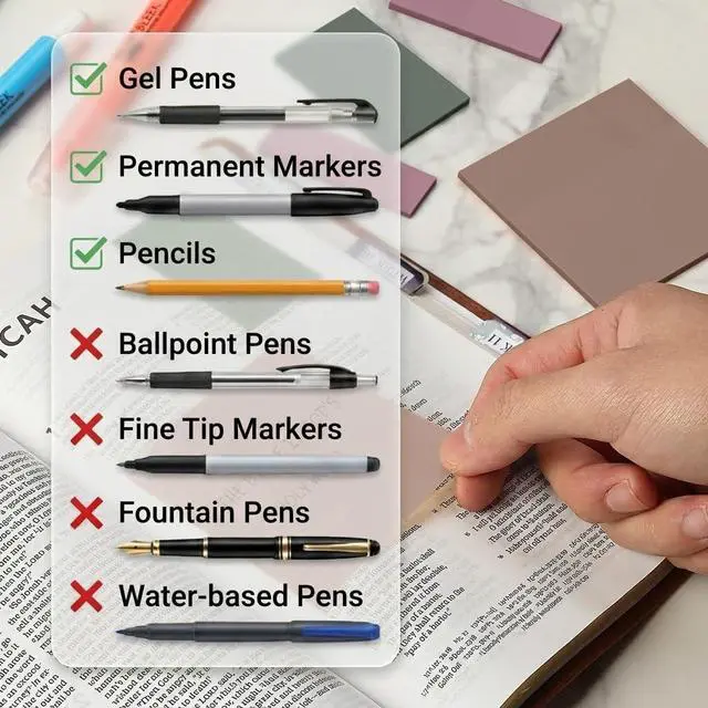 Alt view image 6 of 7 - Transparent Sticky Notes Set, 200 Sheets | Transparent Sticky Notes and Planner Tabs with Black Fineliner Pen for Bible Study, Office, School, Planning