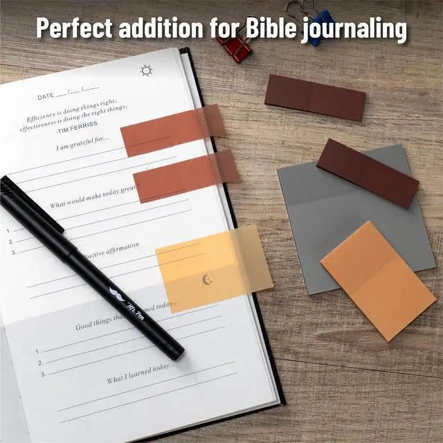 Alt view image 7 of 7 - Transparent Sticky Notes Set, 200 Sheets | Transparent Sticky Notes and Planner Tabs with Black Fineliner Pen for Bible Study, Office, School, Planning
