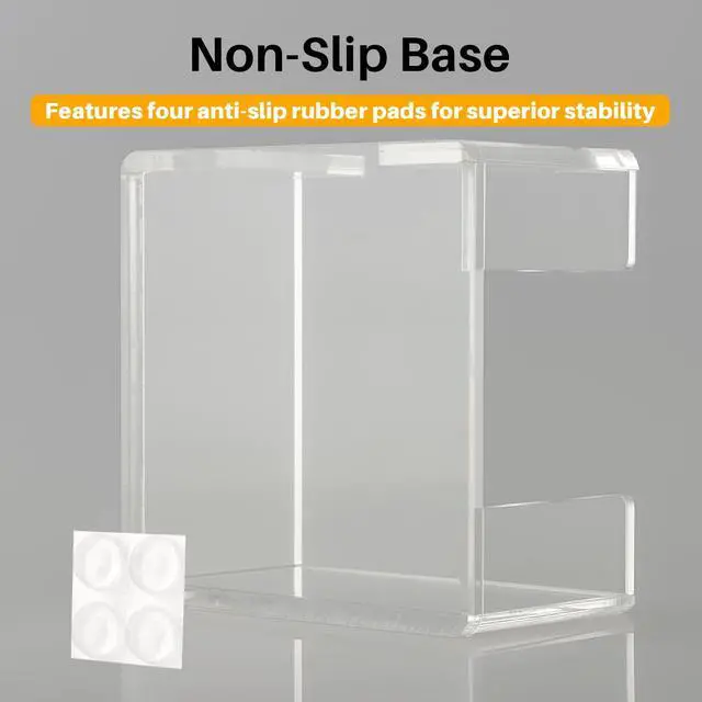 Alt view image 7 of 7 - Acrylic Sticky Note Holder, 3x3 Inch Clear Dual Openings Square Notepad Organizer with Anti-Slip Base, Sticky Note Dispenser Memo Holder Case for Desk Office School Supplies(No Pads)