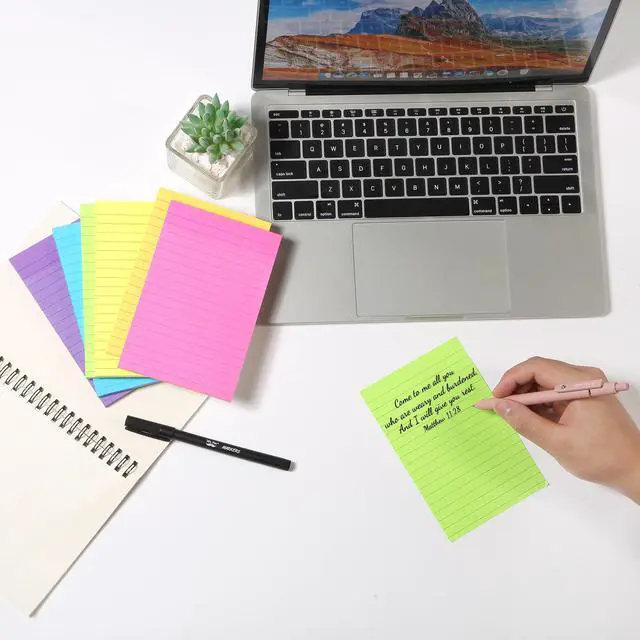 Alt view image 6 of 7 - Sticky Notes, 3"x4", 6 Pads, 360 Sheets, Multicolor, Sticky Notes | Self-Stick Note Pads, Perfect for Office, School, Home, Study & Organization