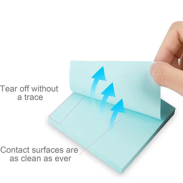 Alt view image 3 of 7 - 800 Sheets Sticky Notes 3x3 Inches Bright Colors Self-Stick Pads 100 Sheets/Pads Index Memo Pad for Home and School Offices (8 Pack)