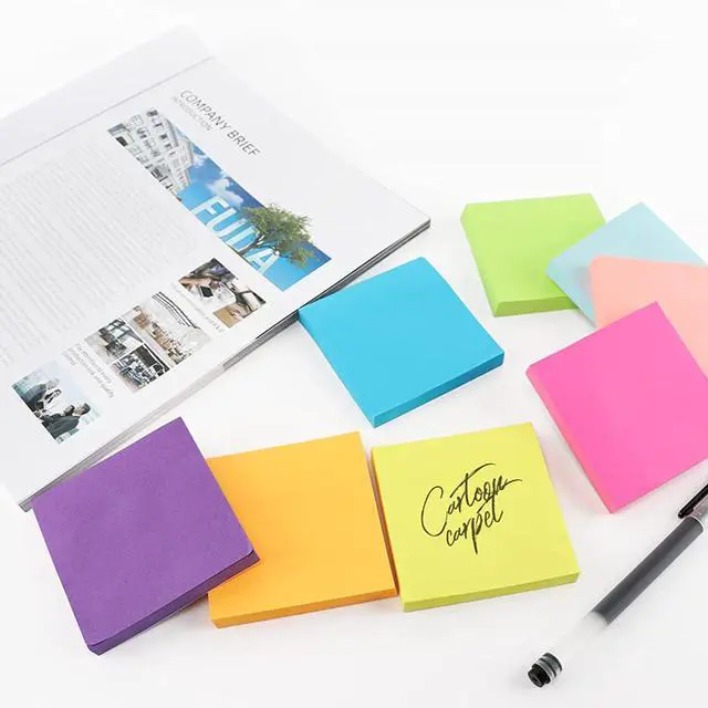 Alt view image 5 of 7 - 800 Sheets Sticky Notes 3x3 Inches Bright Colors Self-Stick Pads 100 Sheets/Pads Index Memo Pad for Home and School Offices (8 Pack)