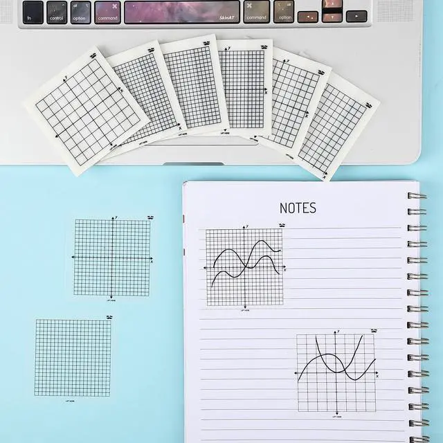Alt view image 5 of 7 - Transparent Graph Sticky Notes, 3x3 Inch, 6 Pads, 50 Sheets/Pad | 6 Grid Designs, Square Graph Paper Notes & Fineliner, Waterproof Grid Sticky Note Pads for Math, Study, Journals, Planners