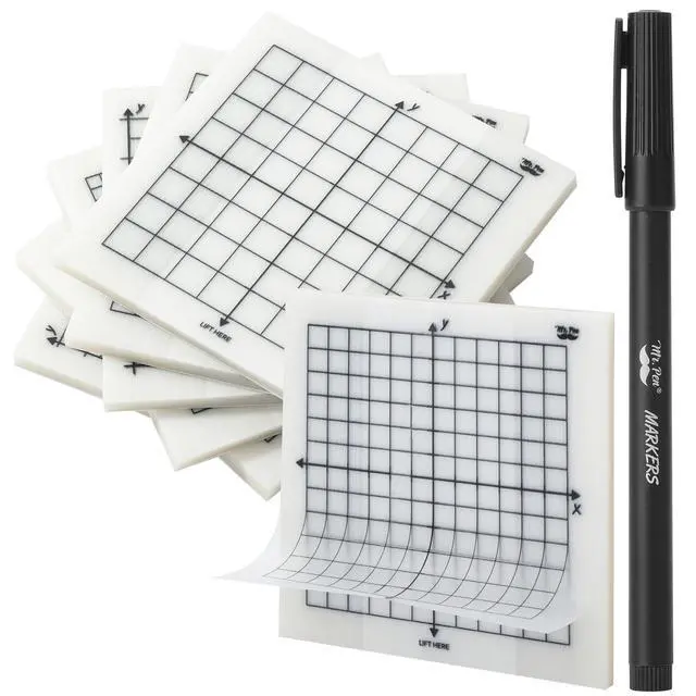 Alt view image 7 of 7 - Transparent Graph Sticky Notes, 3x3 Inch, 6 Pads, 50 Sheets/Pad | 6 Grid Designs, Square Graph Paper Notes & Fineliner, Waterproof Grid Sticky Note Pads for Math, Study, Journals, Planners
