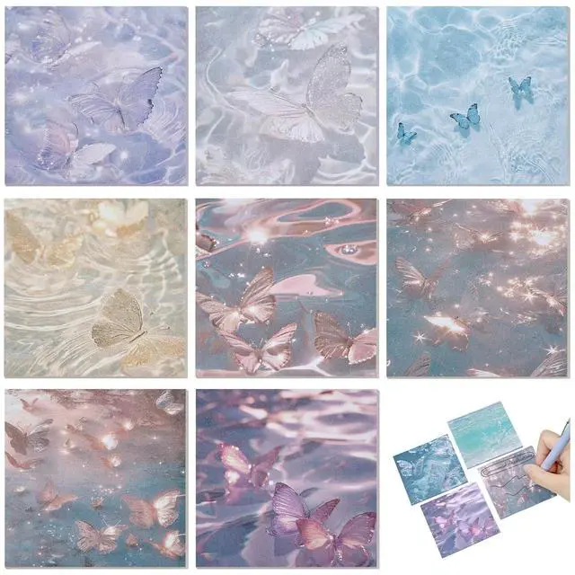 Main image of 160 Sheets 3x3 Inches Aesthetic Sticky Notes, 8 Packs Self Sticky Note Pads Strong Adhensive Post, Cute Sticky Accessories for Home Office School Notebook (Pink & Purple Series)