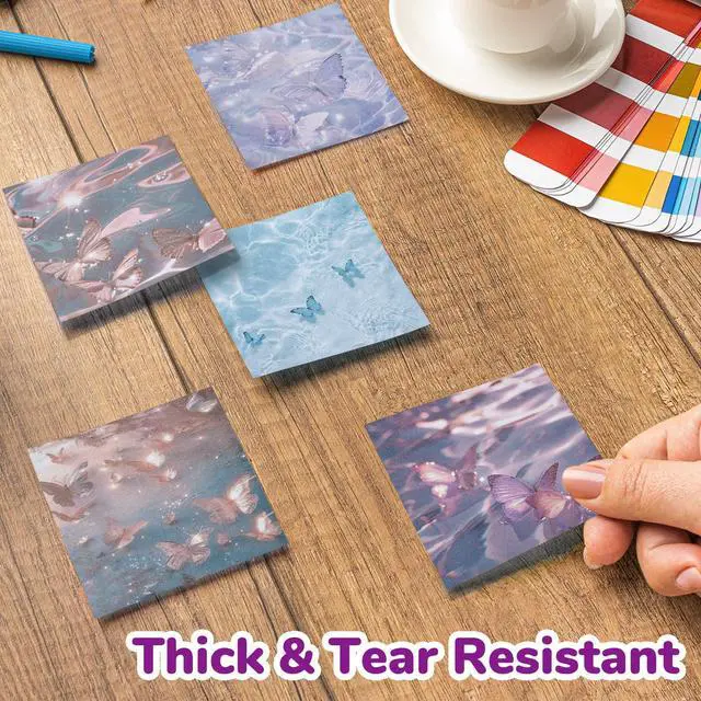 Alt view image 6 of 7 - 160 Sheets 3x3 Inches Aesthetic Sticky Notes, 8 Packs Self Sticky Note Pads Strong Adhensive Post, Cute Sticky Accessories for Home Office School Notebook (Pink & Purple Series)