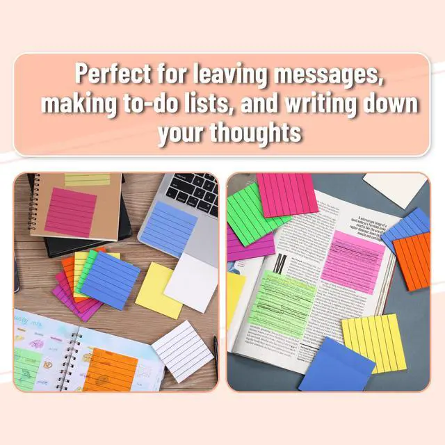 Alt view image 7 of 7 - Transparent Sticky Notes, 3"x3", 10 Pads, 7X Lined, 3X Blank | 500 Sheets, Lined Transparent Sticky Notes, Water-Resistant See Through Self-Adhesive Note Pads for Bible Journaling