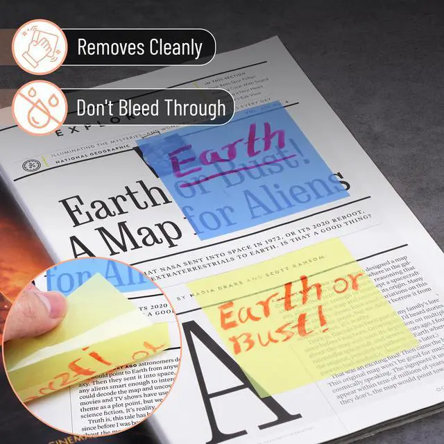Alt view image 6 of 7 - Transparent Sticky Notes, 3"x3", 10 Pads, 7X Lined, 3X Blank | 500 Sheets, Lined Transparent Sticky Notes, Water-Resistant See Through Self-Adhesive Note Pads for Bible Journaling