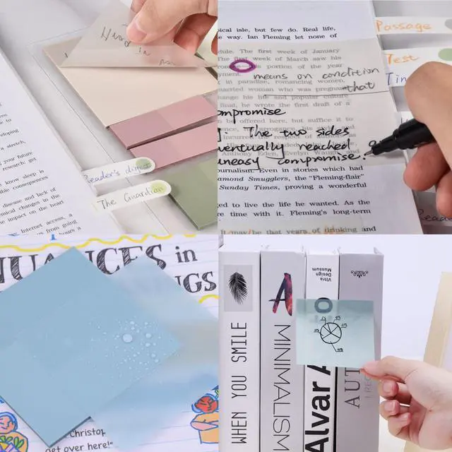 Alt view image 3 of 7 - 820 Sheets Transparent Bible Sticky Notes,Waterproof Clear Sticky Notes,Bible Study Clear Post It Notes Transparent for Bible Study Supplies,Office School Supplies,Book Annotation