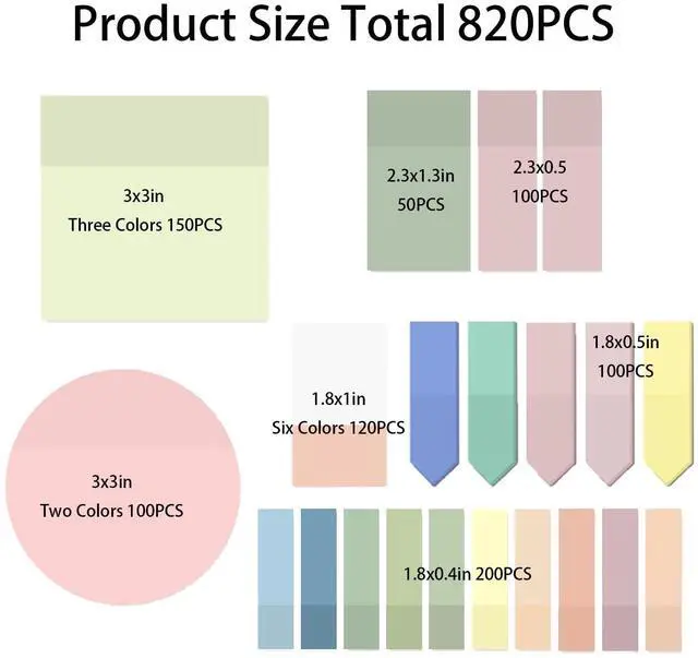 Alt view image 2 of 7 - 820 Sheets Transparent Bible Sticky Notes,Waterproof Clear Sticky Notes,Bible Study Clear Post It Notes Transparent for Bible Study Supplies,Office School Supplies,Book Annotation
