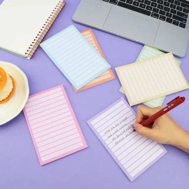 Alt view image 6 of 7 - Lined Sticky Notes, 4" x 6", 6 Pads, 270 Sheets | Sticky Notes with Lines, Ruled Post Stickies, Memo Pads, Self-Stick Note Pad for Office, School, Home, Study & Organization