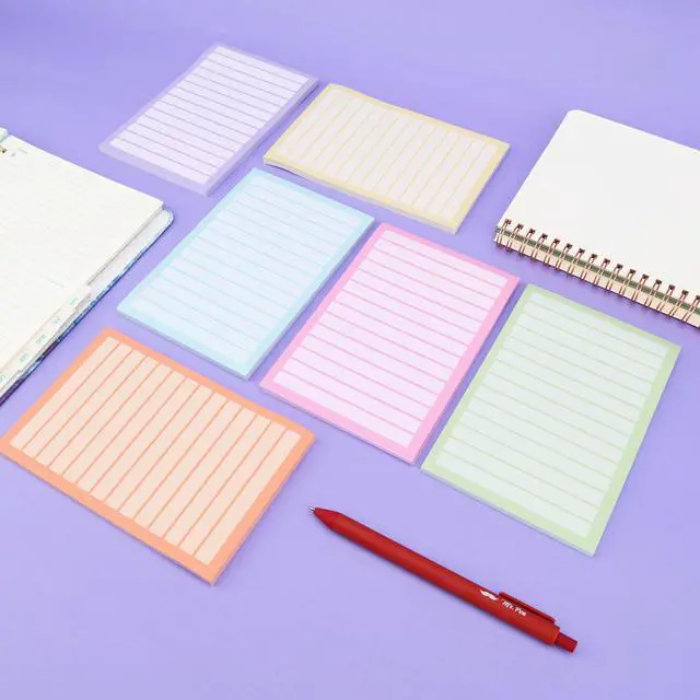 Alt view image 7 of 7 - Lined Sticky Notes, 4" x 6", 6 Pads, 270 Sheets | Sticky Notes with Lines, Ruled Post Stickies, Memo Pads, Self-Stick Note Pad for Office, School, Home, Study & Organization