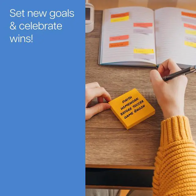 Alt view image 4 of 7 - Super Sticky Notes, 3 x 3 in, Multicolor, 4 Pads, 45 Sheets/Pad | School Supplies and Oce Supplies, 2X the Sticking Power, Iris Infusion, Vital Orange, Aqua Wave, Limeade Colored Notes