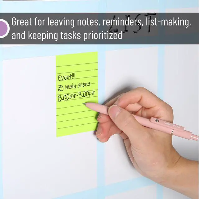 Alt view image 5 of 7 - Lined Sticky Notes, 3" x 4", 6 Pads, 60 Sheets/Pad | Sticky Notes with Lines, Ruled Post Stickies, Memo Pads, Self-Stick Note Pad for Office, School, Home, Study