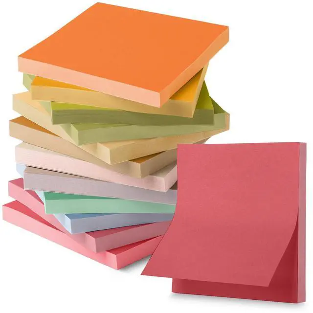 Main image of Sticky Notes, 3"x3", 12 Pads, 720 Sheets | Autumn Carnival Color Palette, Sticky Notes Bulk, Self-Stick Note Pads, Perfect for Office, School, Home
