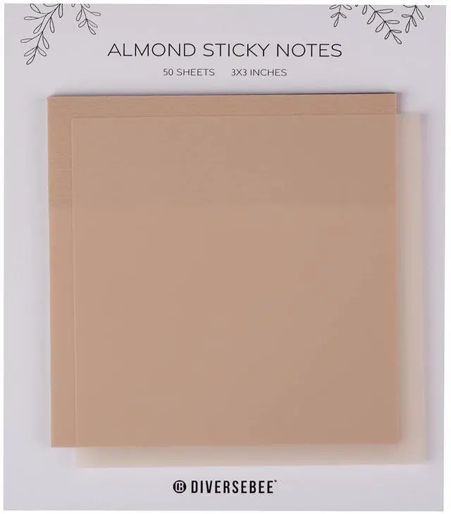 Main image of 50 Sheets Pastel Transparent Sticky Notes, 3x3 Clear Sticky Tabs, Translucent Page Flags Book Markers Stickers, Planner Accessories, Bible Journaling Study Office School Supplies (Almond)