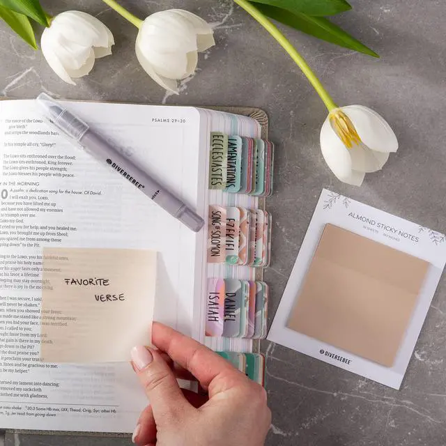 Alt view image 3 of 7 - 50 Sheets Pastel Transparent Sticky Notes, 3x3 Clear Sticky Tabs, Translucent Page Flags Book Markers Stickers, Planner Accessories, Bible Journaling Study Office School Supplies (Almond)