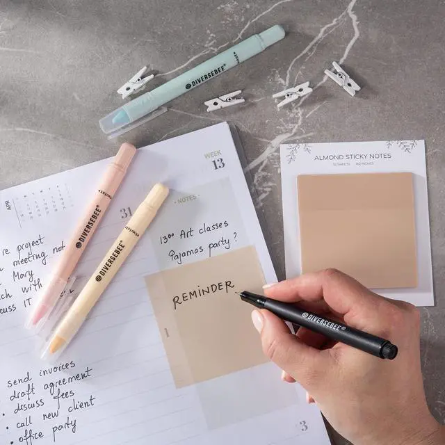 Alt view image 5 of 7 - 50 Sheets Pastel Transparent Sticky Notes, 3x3 Clear Sticky Tabs, Translucent Page Flags Book Markers Stickers, Planner Accessories, Bible Journaling Study Office School Supplies (Almond)