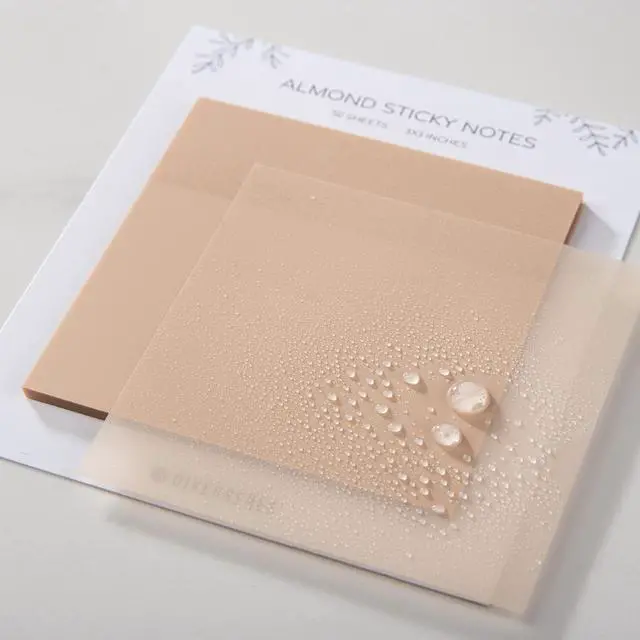 Alt view image 2 of 7 - 50 Sheets Pastel Transparent Sticky Notes, 3x3 Clear Sticky Tabs, Translucent Page Flags Book Markers Stickers, Planner Accessories, Bible Journaling Study Office School Supplies (Almond)