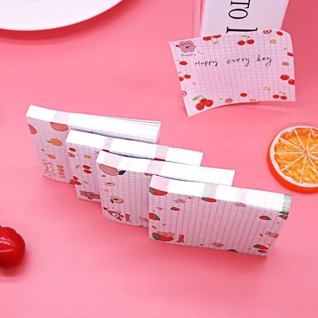 Alt view image 7 of 7 - Cute Kawaii Sticky Notes 3.1x3.1in 4Pads 80Sheets/Pad | Self-Stick Note Pads Cute Colorful Super Sticky Note Pads 4 Unique Cute Patterns,Fruits Sticky Notes