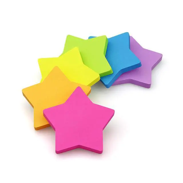 Alt view image 3 of 7 - Star Shape Sticky Notes 3x3 Inch, 6 Bright Colors, 450 Sheets | Cute Design Self-Sticky Note Pads, 6 Multiple Colors Sticky Notes for Office, School, Family