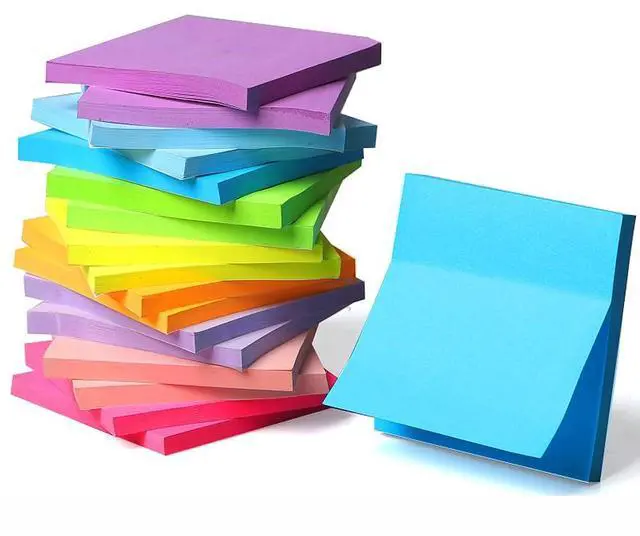 Main image of Sticky Notes 3x3 Inches, 9 Color,18 Pads/Pack,1008 Sheets, Self-Stick Note Pads, 56Sheets/pad Notebook,Use for School,Home, Office, Notebook (Bright Color)