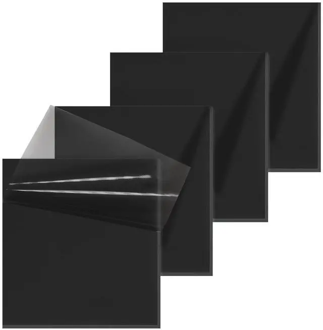Main image of 200 Sheets Transaprent Sticky Notes 3" X 3" for School Office Supplies | Black Translucent PET Material Design Reveals Underlying Text for School Study & Office Reminders