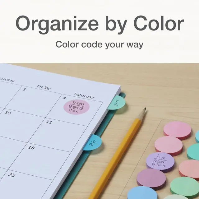 Alt view image 4 of 7 - Transparent Sticky Notes, 12 Pads Per Pack, Circle Sticky Notes, Round Adhesive Notes, Small Sticky Tabs for Organizing, 1 inch Diameter, 12 Pastel Colors (1016719)