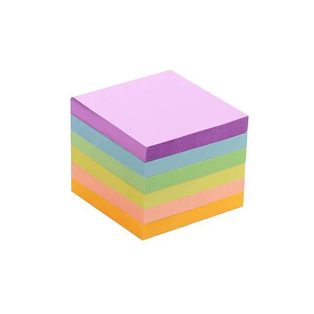 Alt view image 5 of 5 - Sticky Notes 3x3 in, 6 Pastel Colors, 100 Sheets, Repositionable | 6 pastel colors, total 600 sheets, repositionable self-stick adhesive, ideal for office, school, and home use